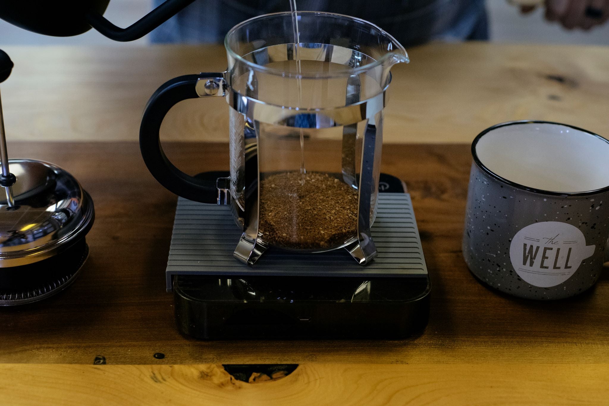 French Press in Coffee Shop 