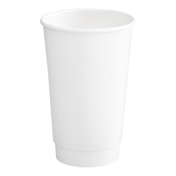 Choice 16 oz. White Smooth Double Wall Paper Hot Cup - 500/Case