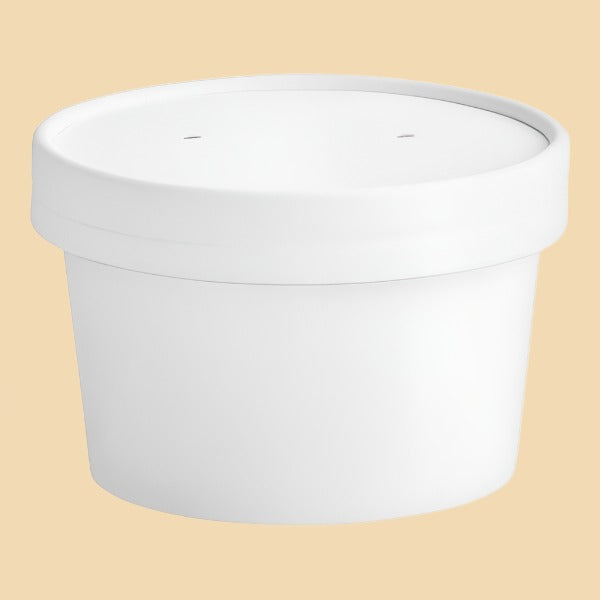 Soup Bowl & Vented Paper Lid - 8 oz