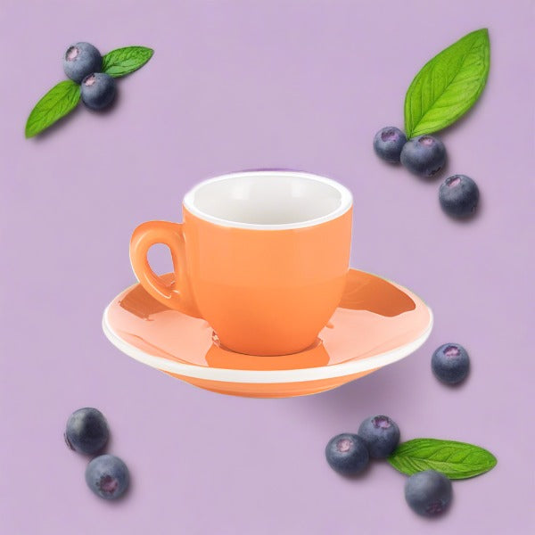 an orange teacup